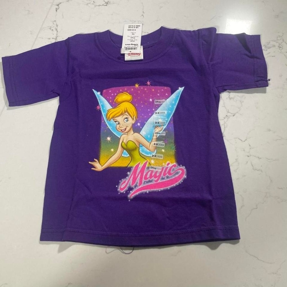 Disney Store Tinker Bell "Magic" Toddler Tee – Purple‎ – Size 2–3 (XXS) – NWT